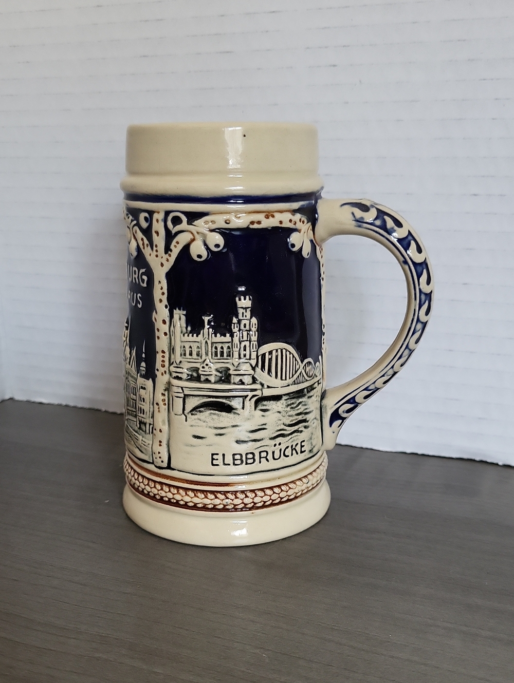 Vintage Hamburg German  Ceramic Beer Stein  Barware